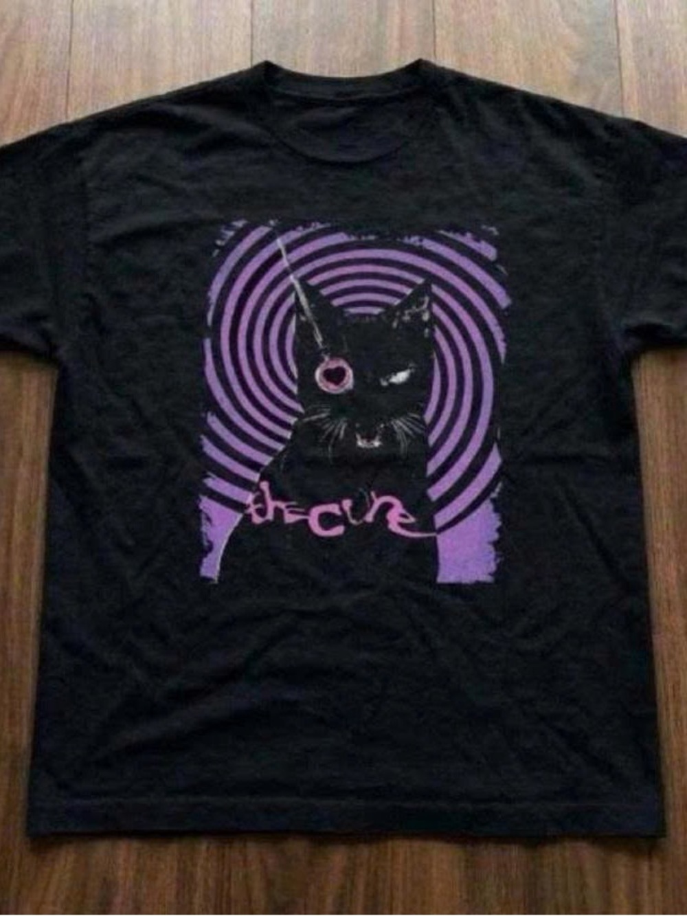 Black & Purple Cat Graphic Tee - Pets Cat
